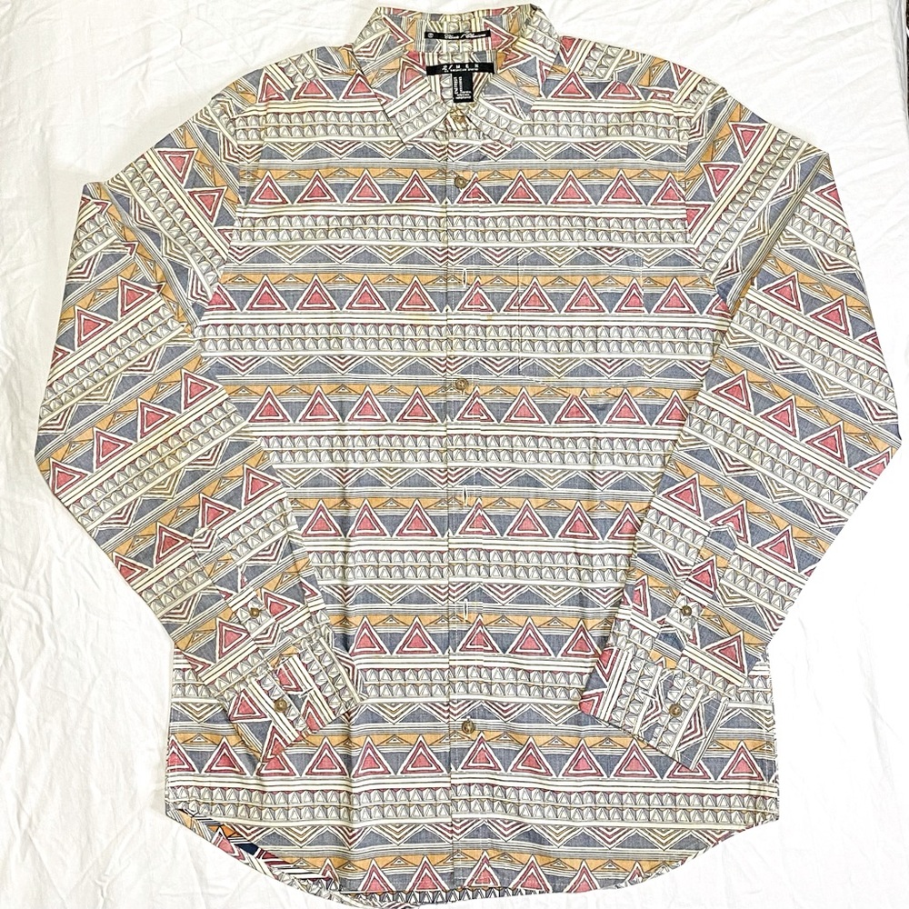 21 Men Abstract Print Button Down w/ Chest Pocket